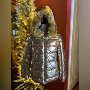 BELLIVERA PUFFER COAT REMOVABLE FAUX FUR SZ XL